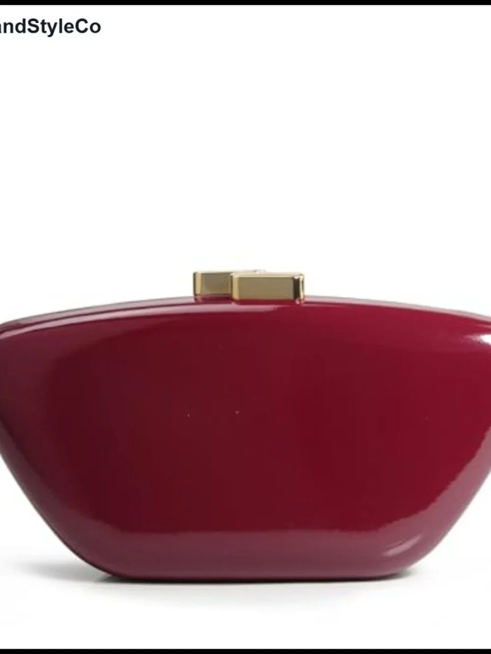 Glossy Patent Leather Evening Clutch Bag with Detachable Chain Strap
